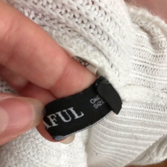 White Off The Shoulder Knit Sweater Top - Picture 3 of 5